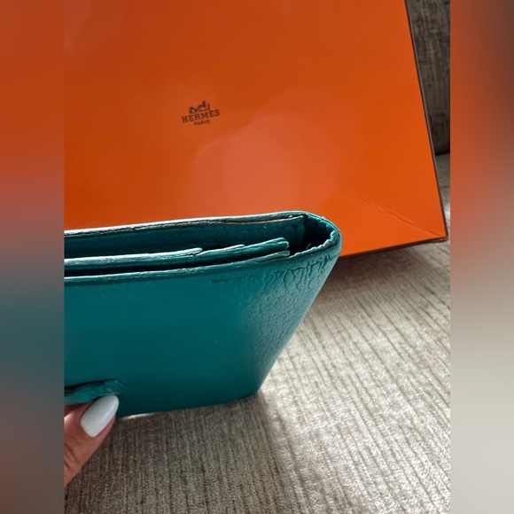 💥HOT  Pick🔥HERMES Bearn Taurillon Clemence Leather Long H Logo Bifold Wallet - Picture 6 of 17